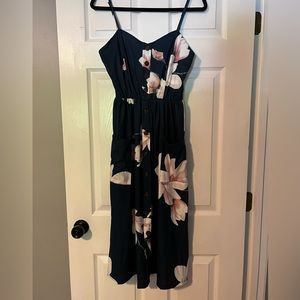 Navy blue floral dress